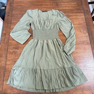 Hesperus Forest Army Green Milk Maid Prairie Gypsy Smocking Dress Women S